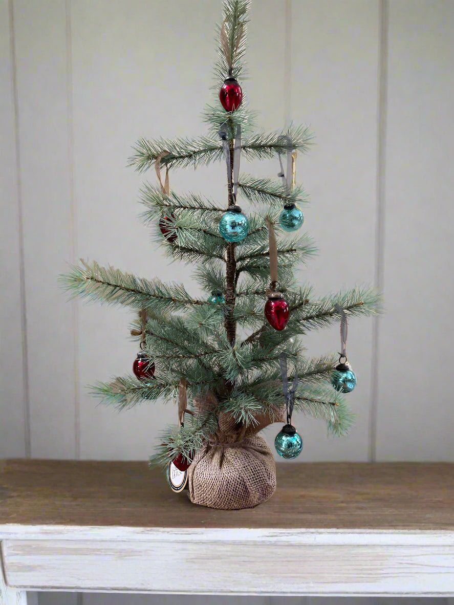 Ragon House Farmhouse Rustic 24" Colonial Pine Tree w/ Burlap Base - The Primitive Pineapple Collection