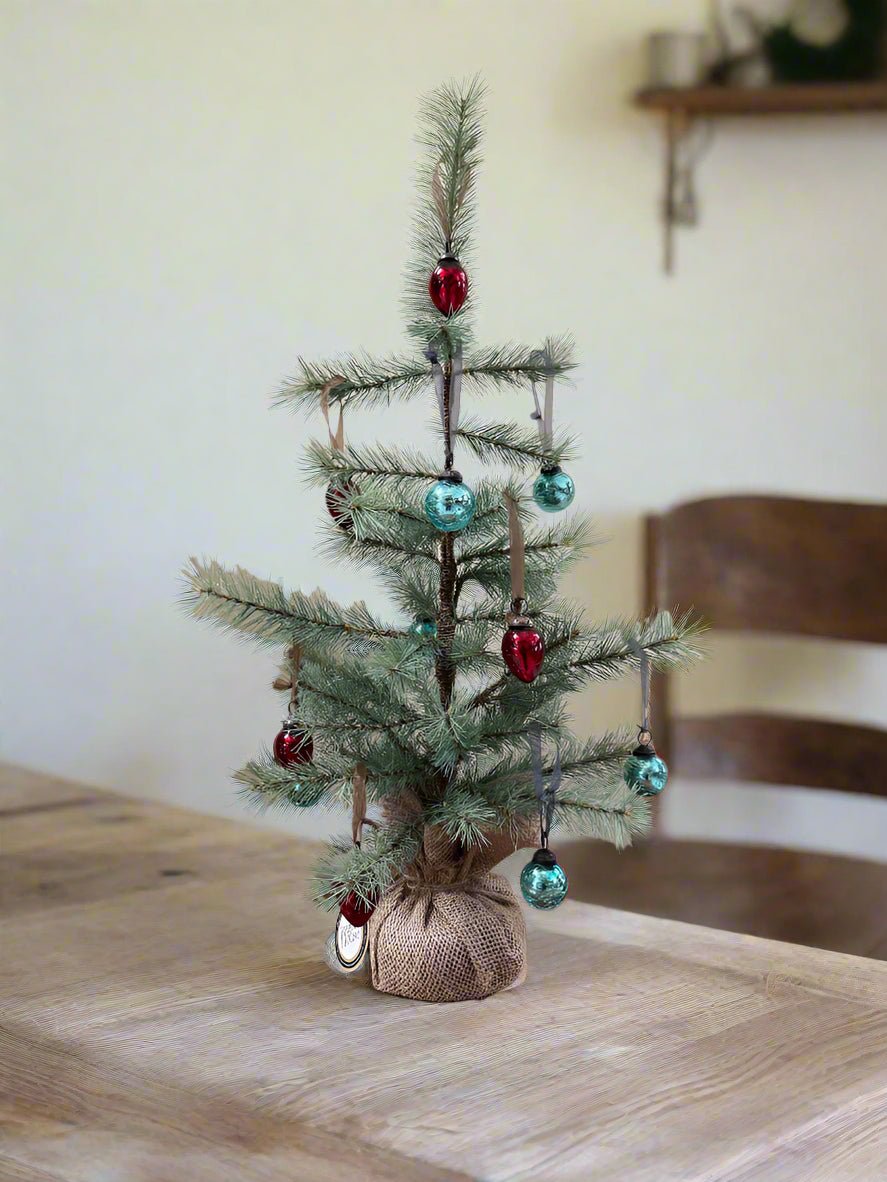 Ragon House Farmhouse Rustic 24" Colonial Pine Tree w/ Burlap Base - The Primitive Pineapple Collection