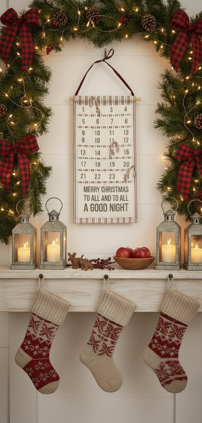 Primitives By Kathy Merry Christmas To All And To All A Good Night" Wall Advent Countdown - The Primitive Pineapple Collection
