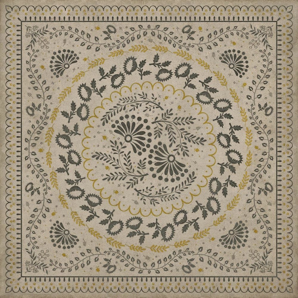 Colonial Vintage Vinyl Floorcloth Mats Williamsburg Cozens Early One Morning - The Primitive Pineapple Collection