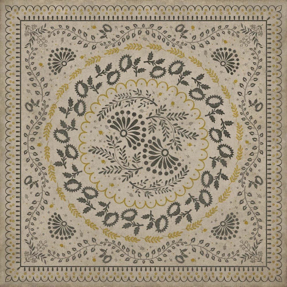 Colonial Vintage Vinyl Floorcloth Mats Williamsburg Cozens Early One Morning - The Primitive Pineapple Collection