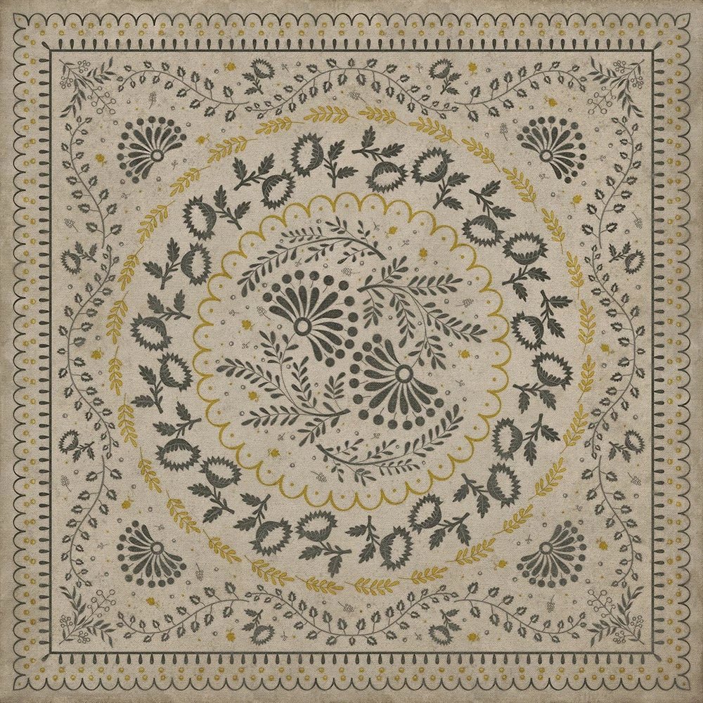 Colonial Vintage Vinyl Floorcloth Mats Williamsburg Cozens Early One Morning - The Primitive Pineapple Collection
