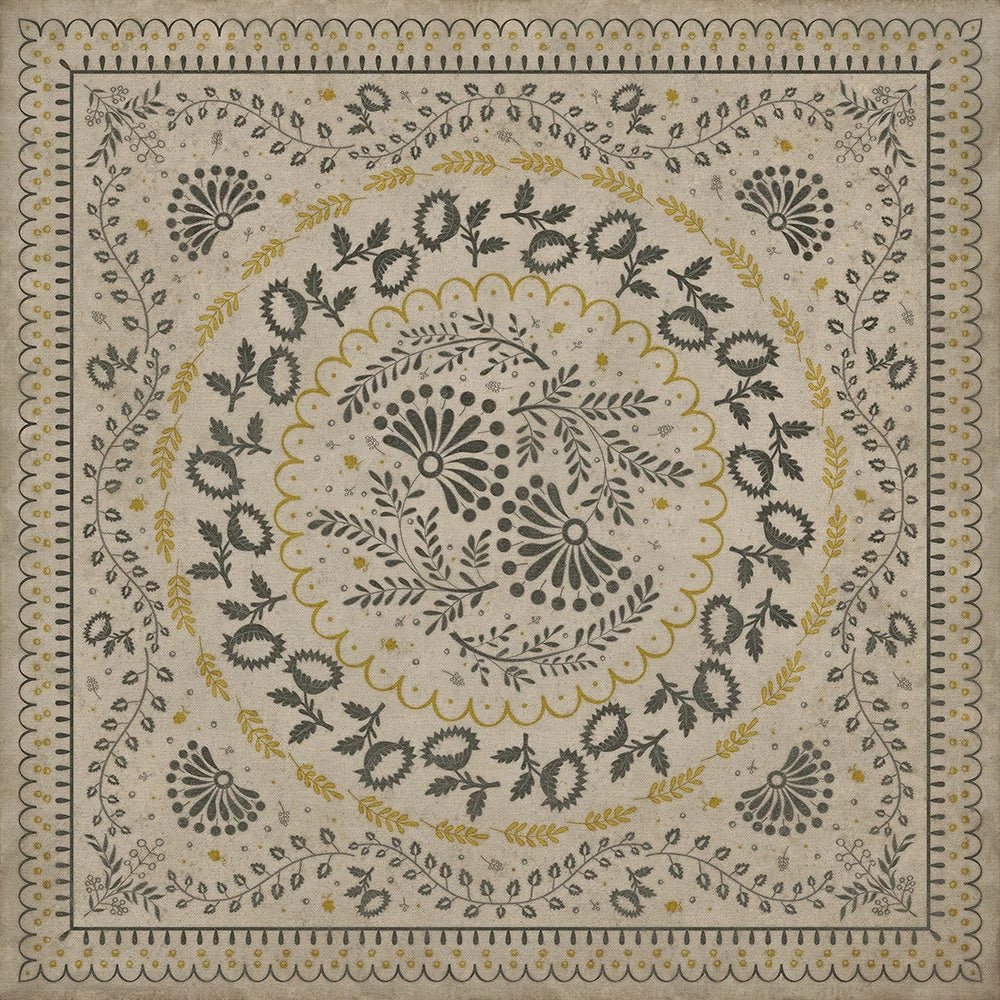 Colonial Vintage Vinyl Floorcloth Mats Williamsburg Cozens Early One Morning - The Primitive Pineapple Collection