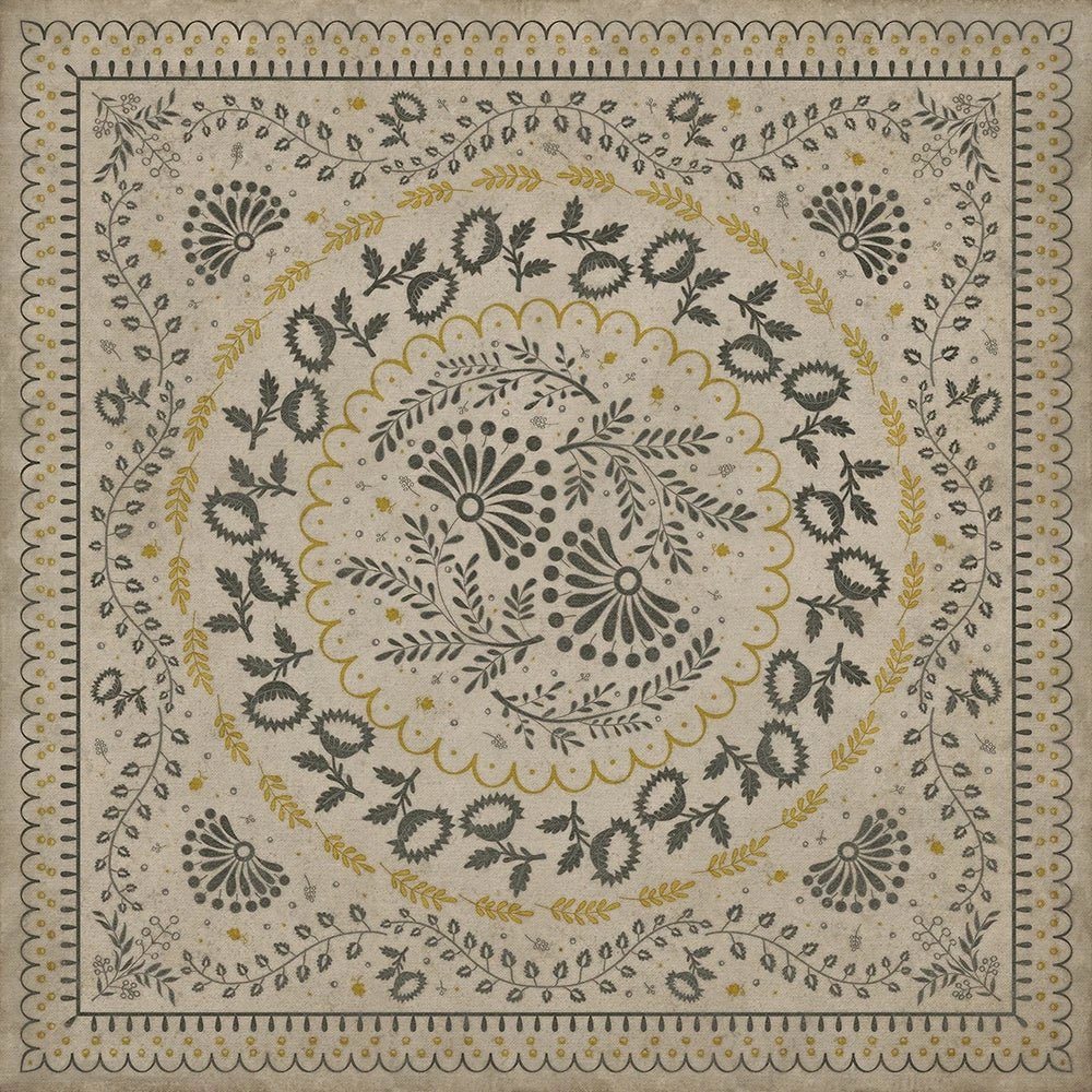 Colonial Vintage Vinyl Floorcloth Mats Williamsburg Cozens Early One Morning - The Primitive Pineapple Collection