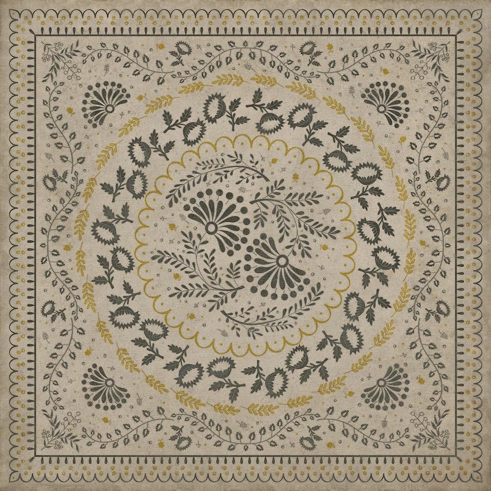 Colonial Vintage Vinyl Floorcloth Mats Williamsburg Cozens Early One Morning - The Primitive Pineapple Collection