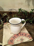 Primitive Farmhouse Vintage Inspired White Enamel Pitcher 6.5" - The Primitive Pineapple Collection