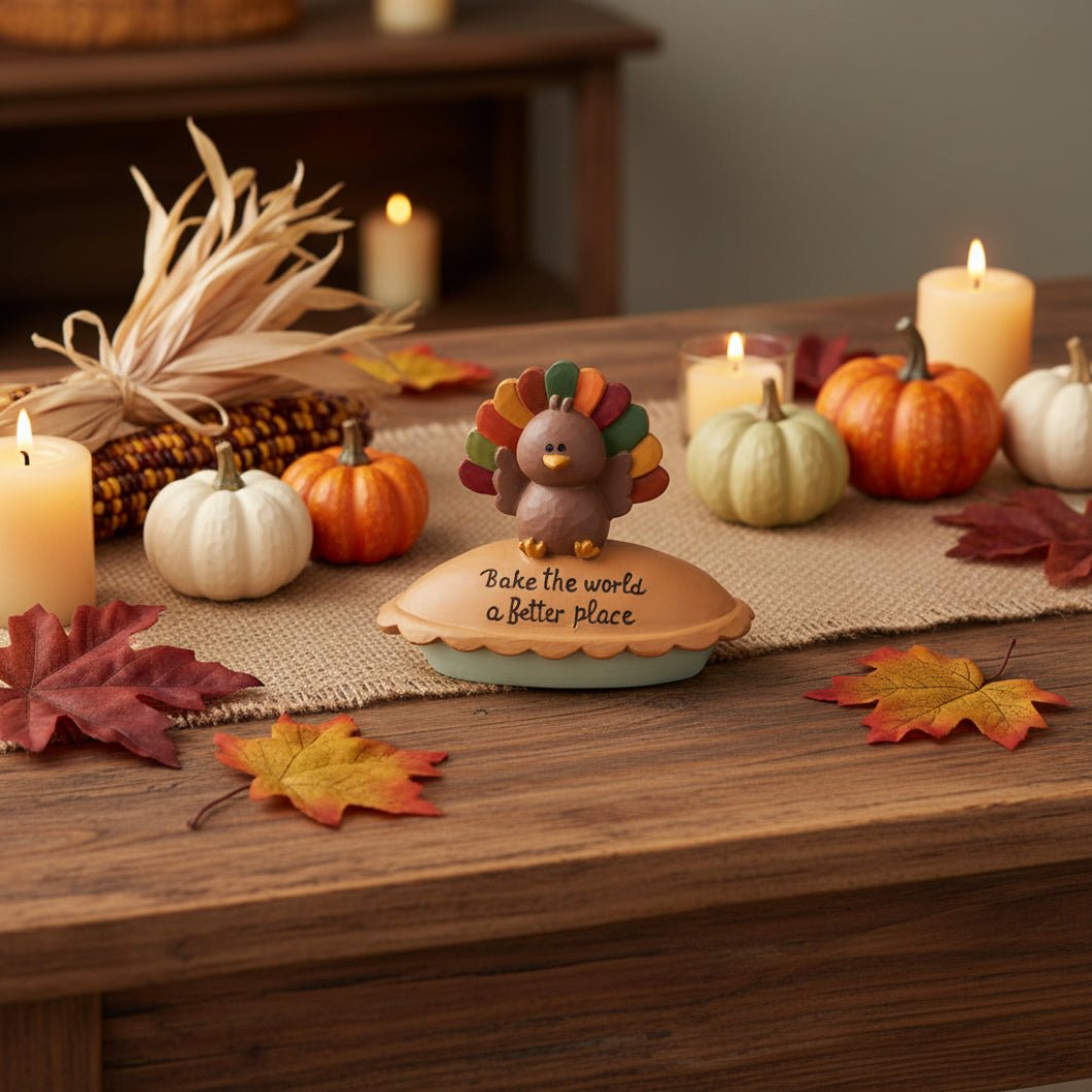 Blossom Bucket Fall Turkey Time Bake The World A Better Place Pie - The Primitive Pineapple Collection