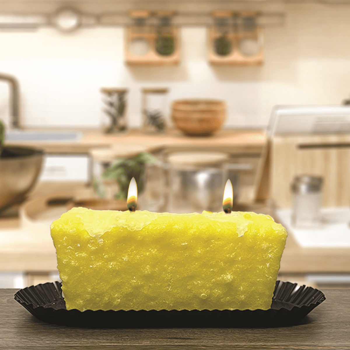 Primitive Country Handcrafted Lemon Blueberry 2 Wick Loaf Candle - The Primitive Pineapple Collection