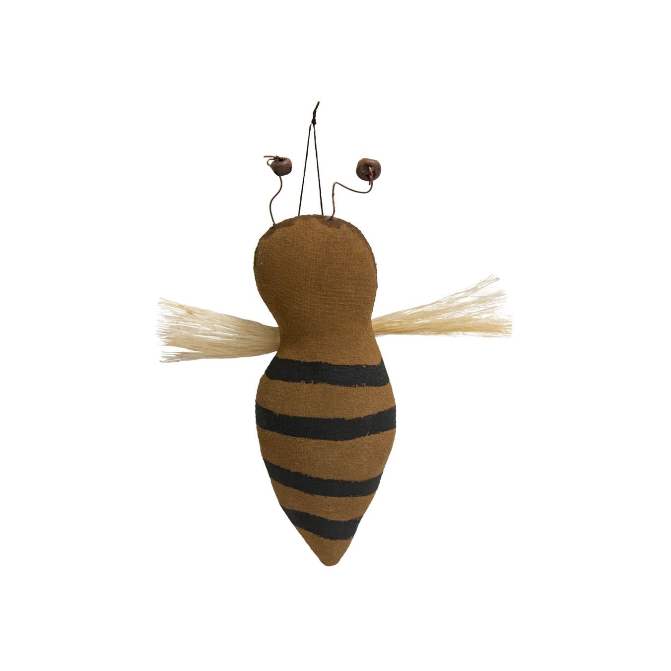 Primitive Farmhouse Stuffed Stiffened Fabric Primitive Bee Ornament 7.5" - The Primitive Pineapple Collection