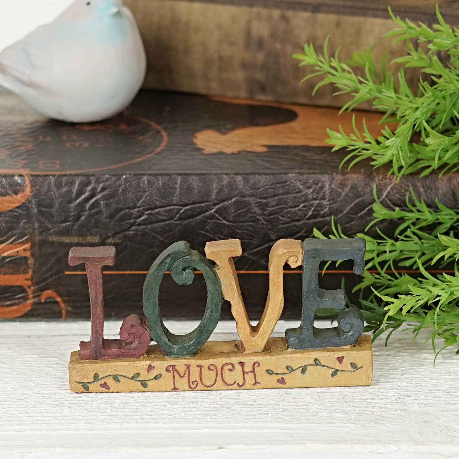 Primitive Farmhouse 5" Love Much Shelf Sitter - The Primitive Pineapple Collection