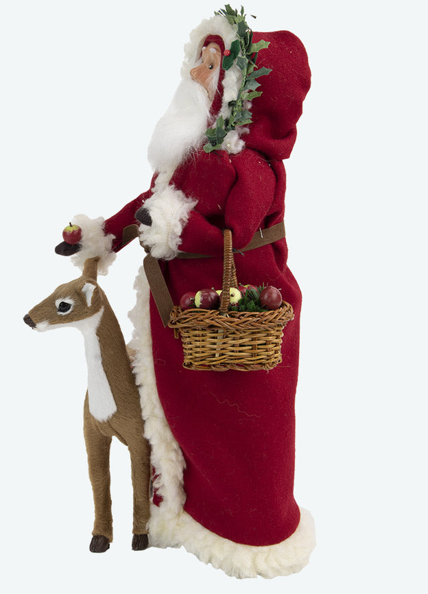 Primitive Colonial Byers Choice Christmas Santa feeding Reindeer 3242