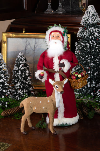 Primitive Colonial Byers Choice Christmas Santa feeding Reindeer 3242