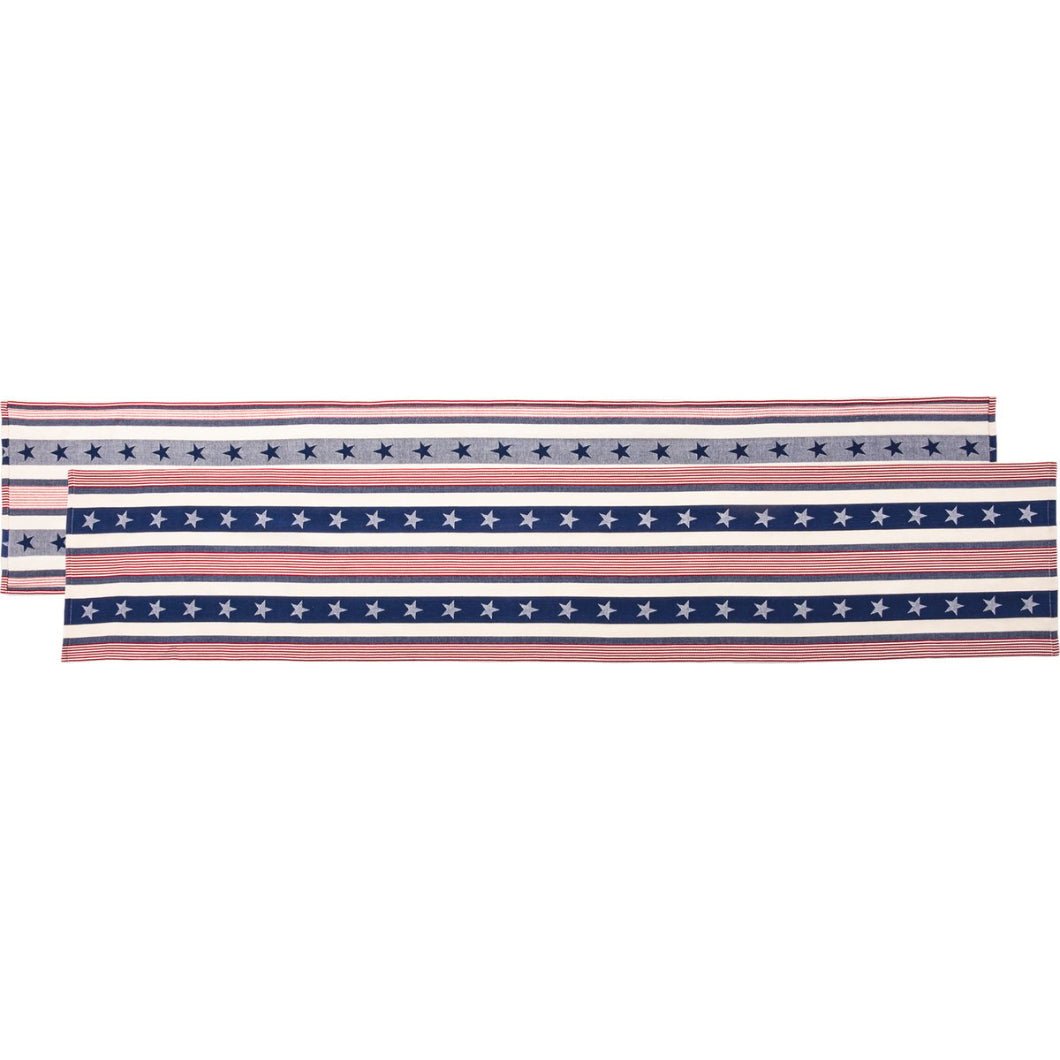 Primitive Vintage Look Long Americana Stars and Stripes Runner 72" - The Primitive Pineapple Collection