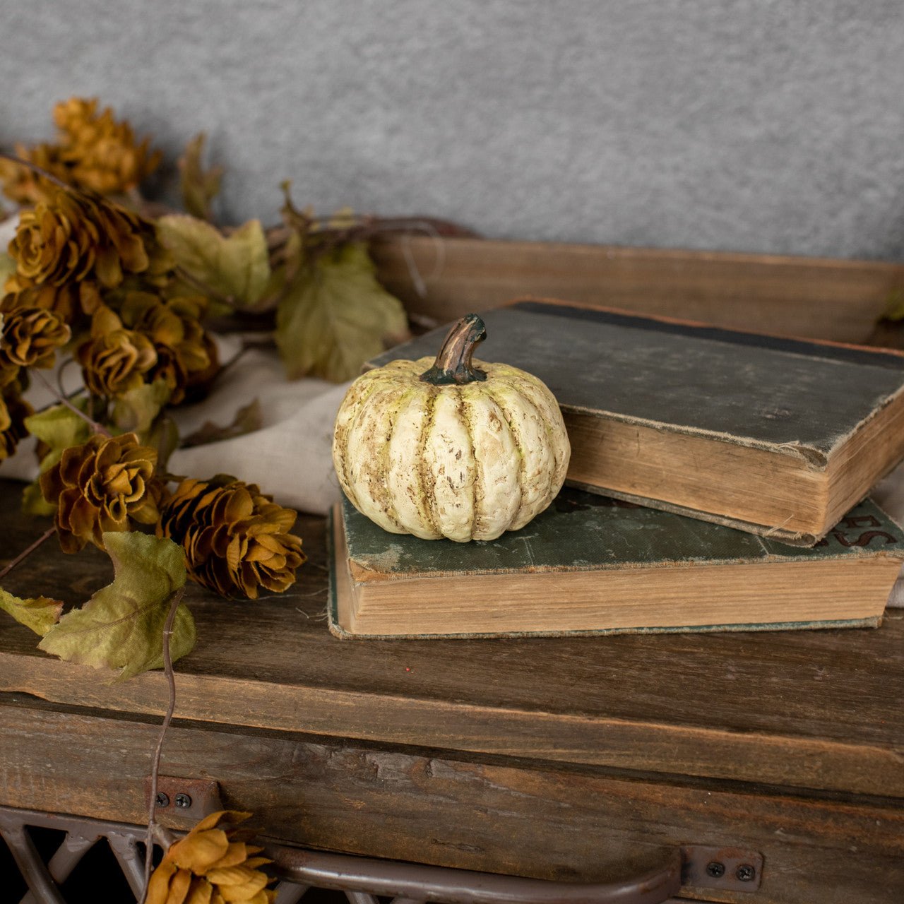 Ragon House Halloween Fall 2.75"White Short Pumpkin - The Primitive Pineapple Collection