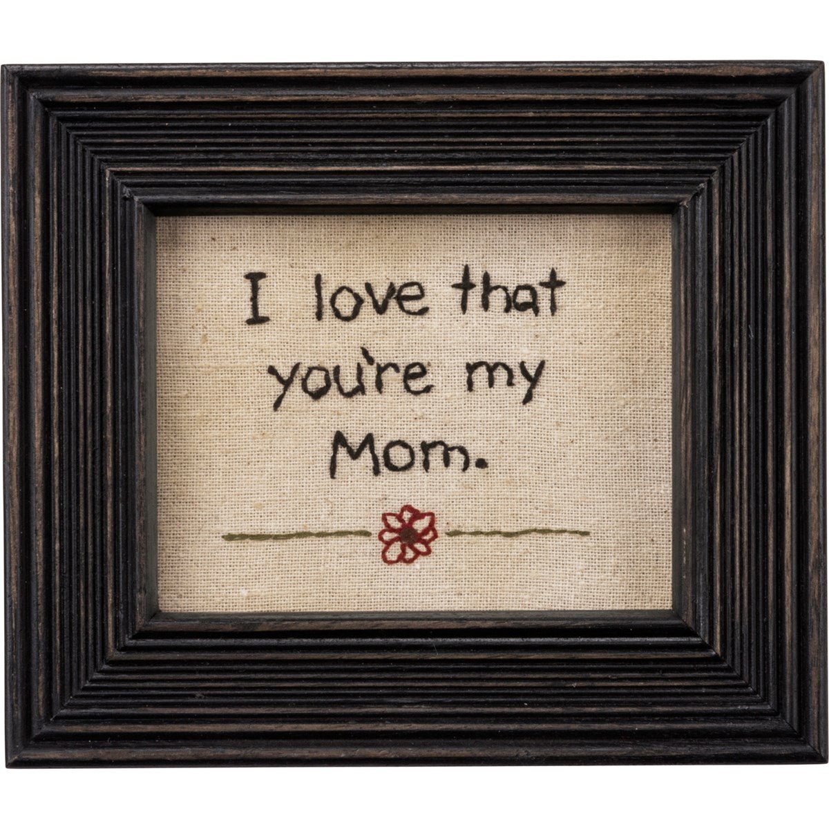Primitive Colonial Folk Art Framed Sampler"I Love That You&