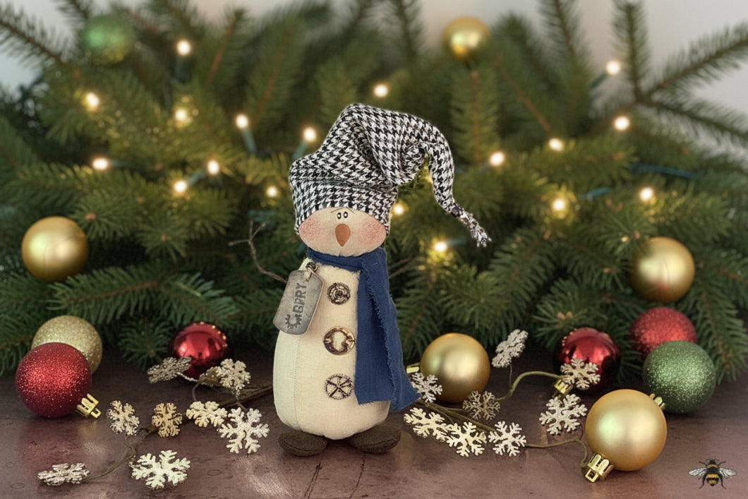Honey and Me Christmas Corey the Salvage Snowman 10" C23908 - The Primitive Pineapple Collection