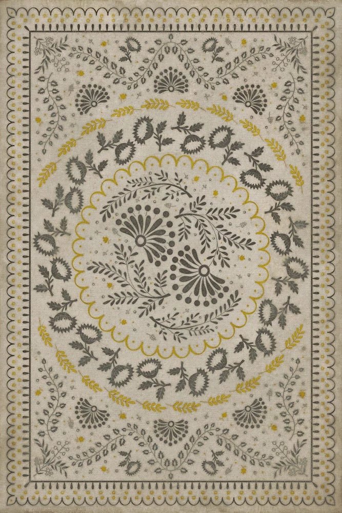 Colonial Vintage Vinyl Floorcloth Mats Williamsburg Cozens Early One Morning - The Primitive Pineapple Collection