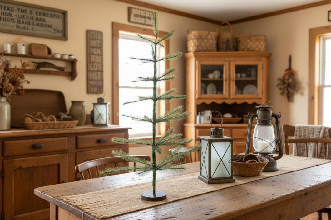 Primitive Farmhouse 36" Emerald Green Feather Tree - The Primitive Pineapple Collection