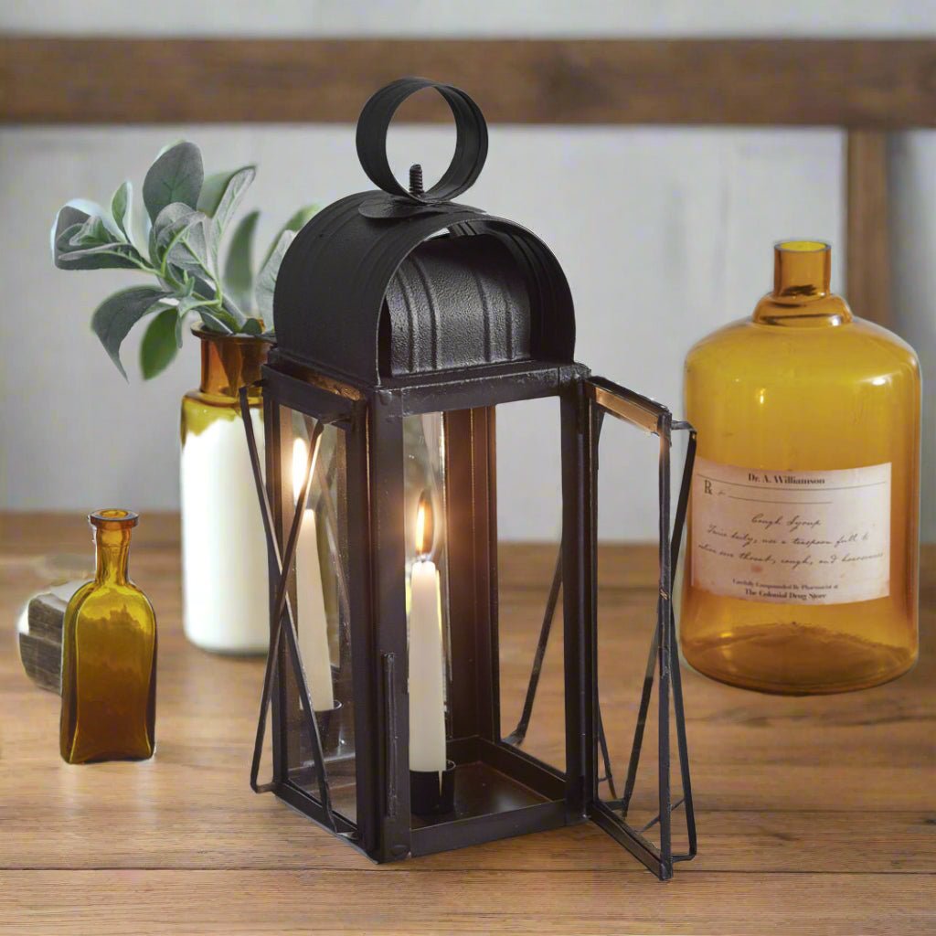 Primitive Farmhouse Milkhouse Taper Candle Lantern 17" - The Primitive Pineapple Collection
