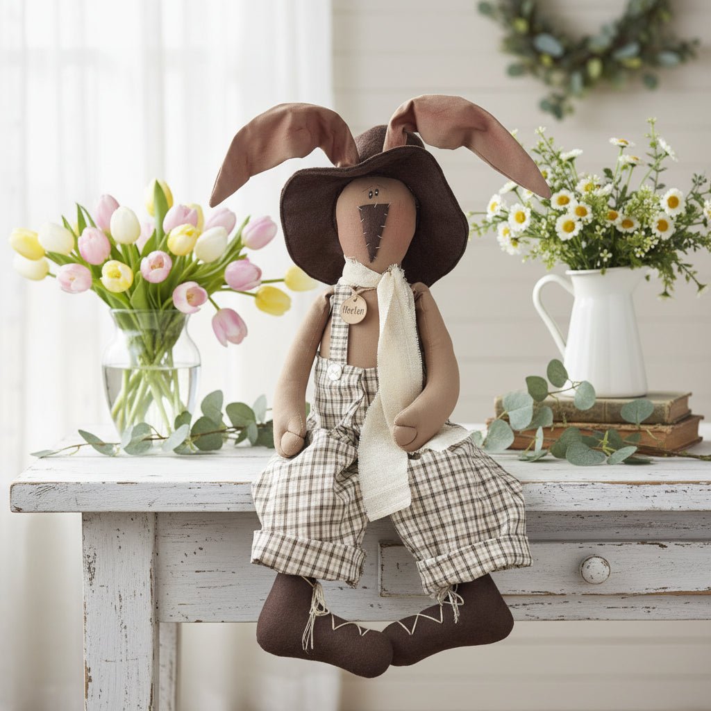 Primitive Honey and Me Spring Easter Graham the Salvage Rabbit - The Primitive Pineapple Collection