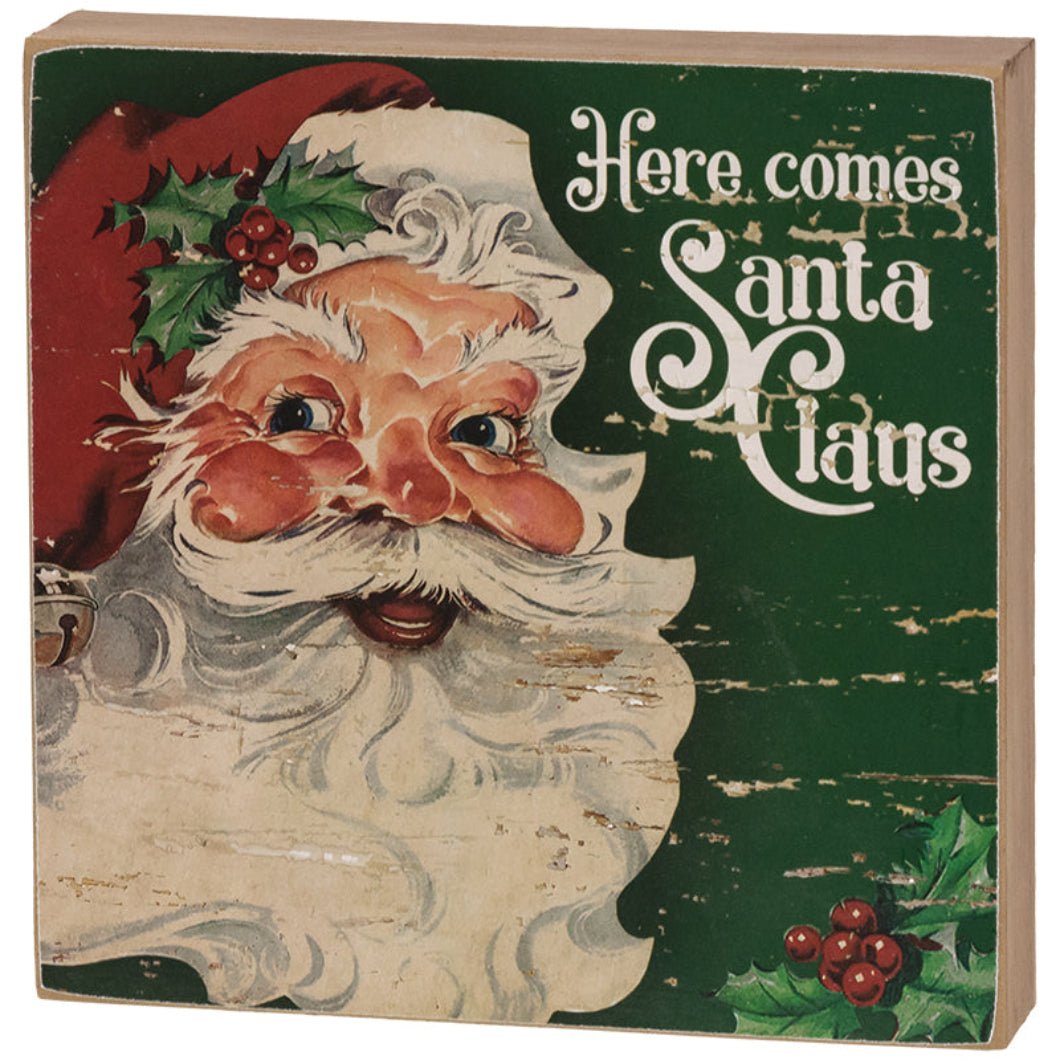 Primitive Christmas Believe in the Magic Vintage Santa Box Sign - The Primitive Pineapple Collection