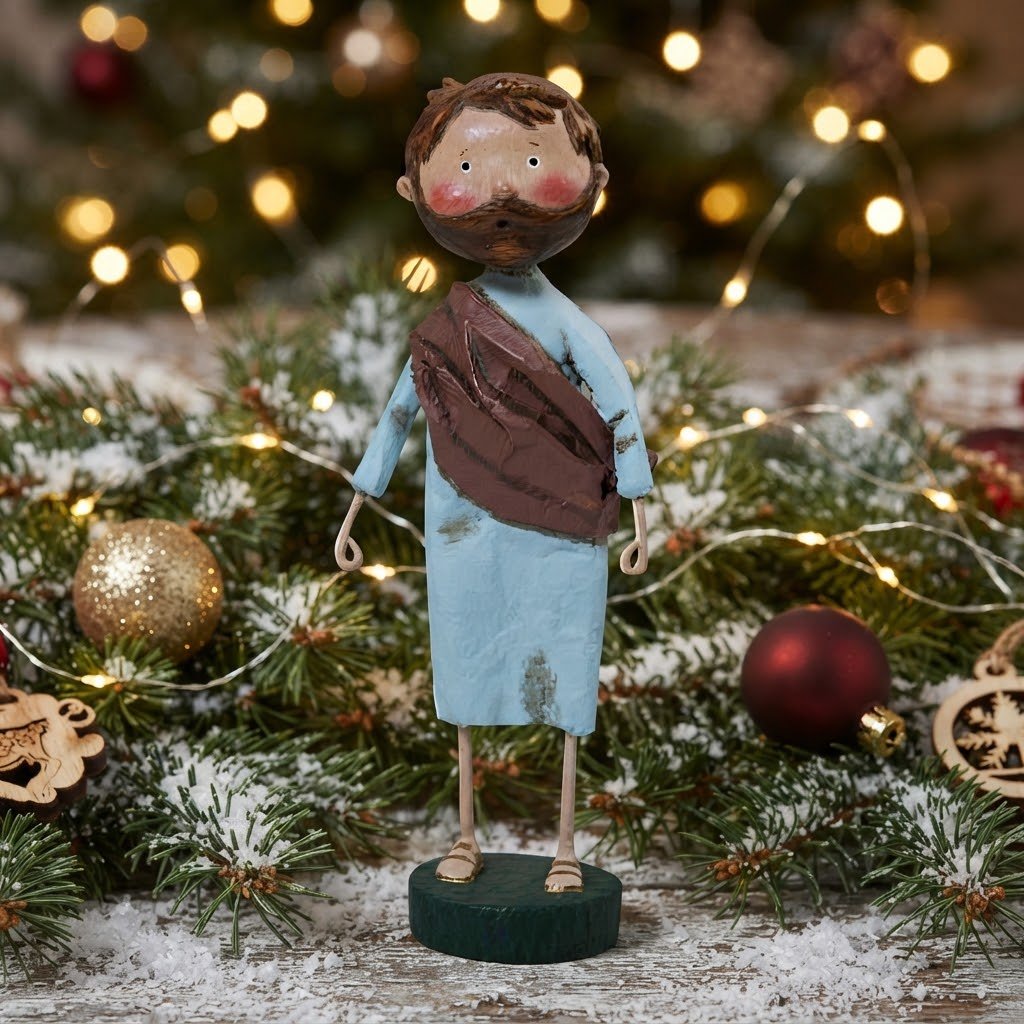 Lori Mitchell Father Joseph Christmas Nativity Figurine, 8" - The Primitive Pineapple Collection