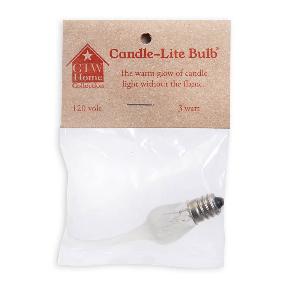 Primitive 3 Watt Silicone Dipped Candle - Lite Light Bulb Candelabra Socket - The Primitive Pineapple Collection