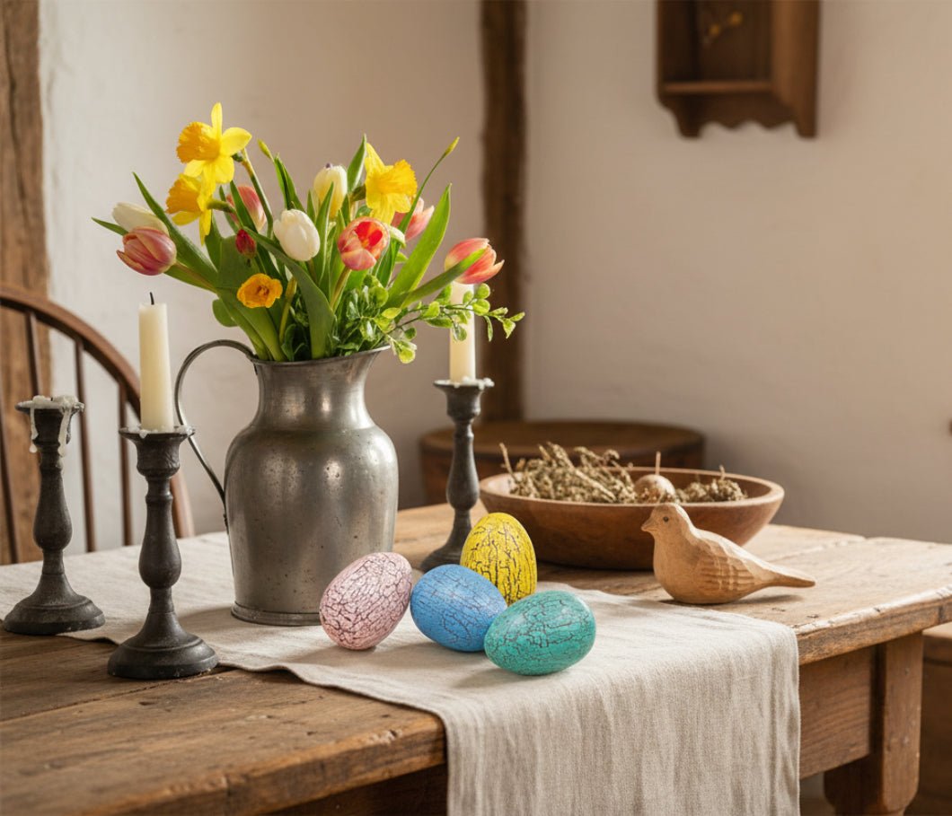 Primitive Spring Easter 4 pc Cracked Wooden Easter Eggs - The Primitive Pineapple Collection
