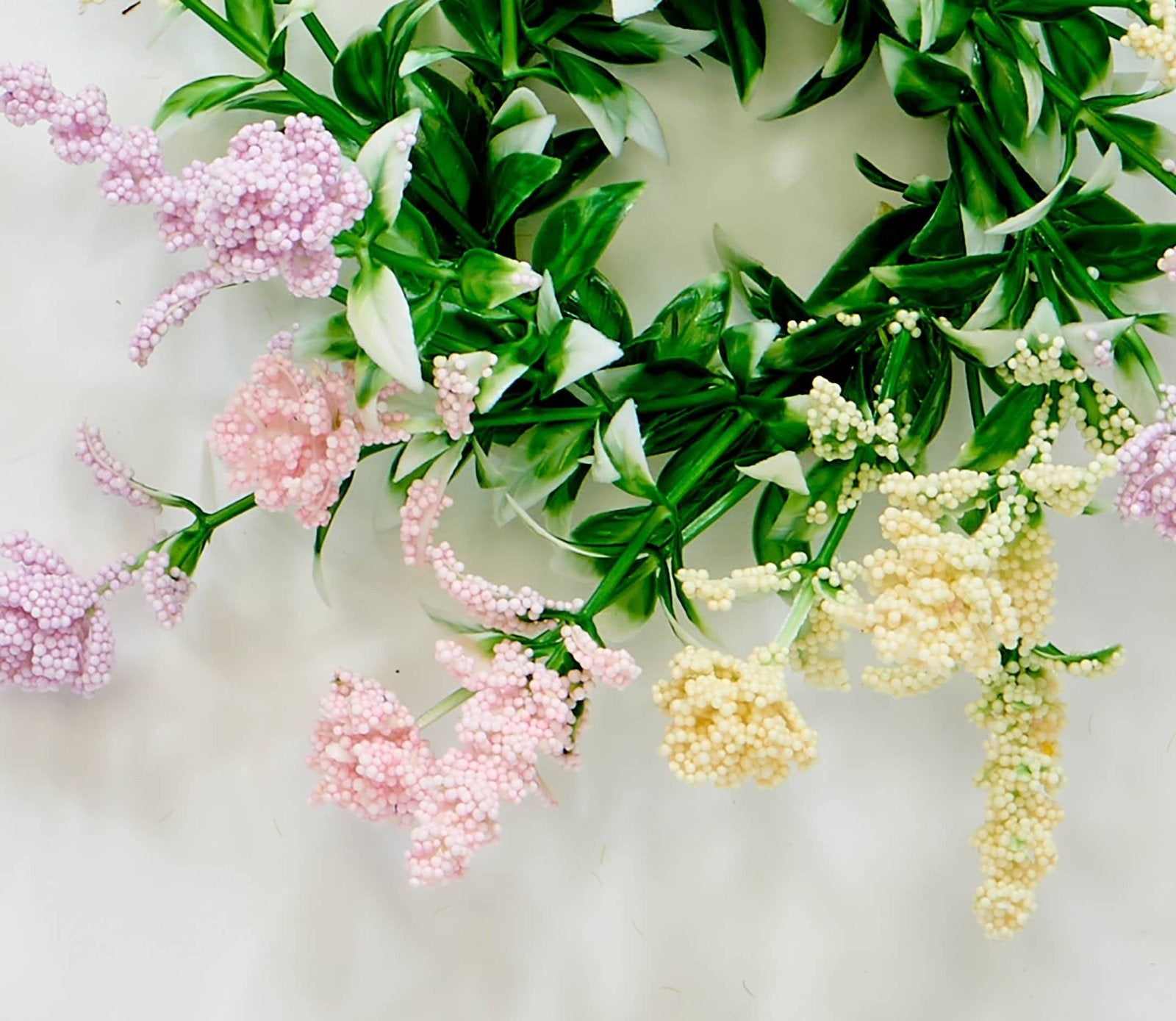 Farmhouse Spring 2.25" Spring Pips & Leaves Candle Ring - The Primitive Pineapple Collection