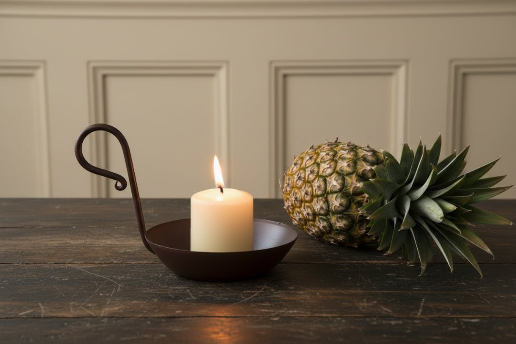 Primitive Country Rustic 3.5" Mini Burgundy Candle Pan w/ Handle - The Primitive Pineapple Collection