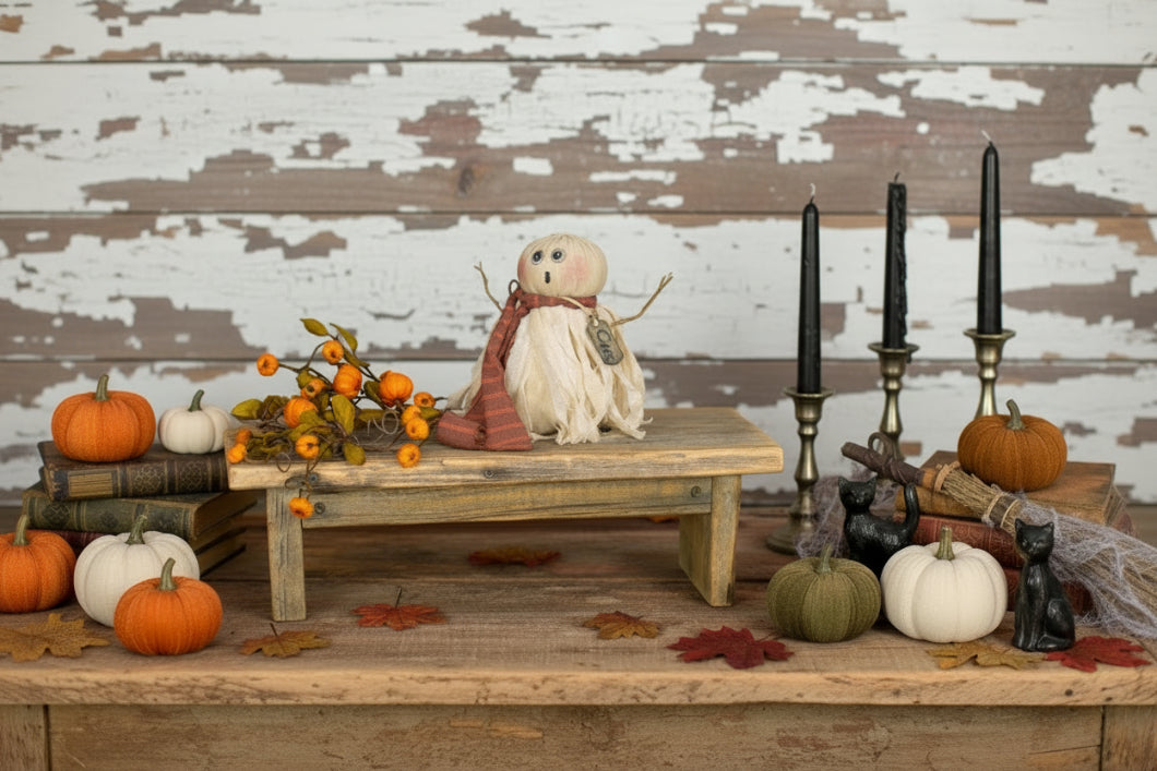 Honey and Me Halloween Carl Salvage Ghost Doll F170303 - The Primitive Pineapple Collection