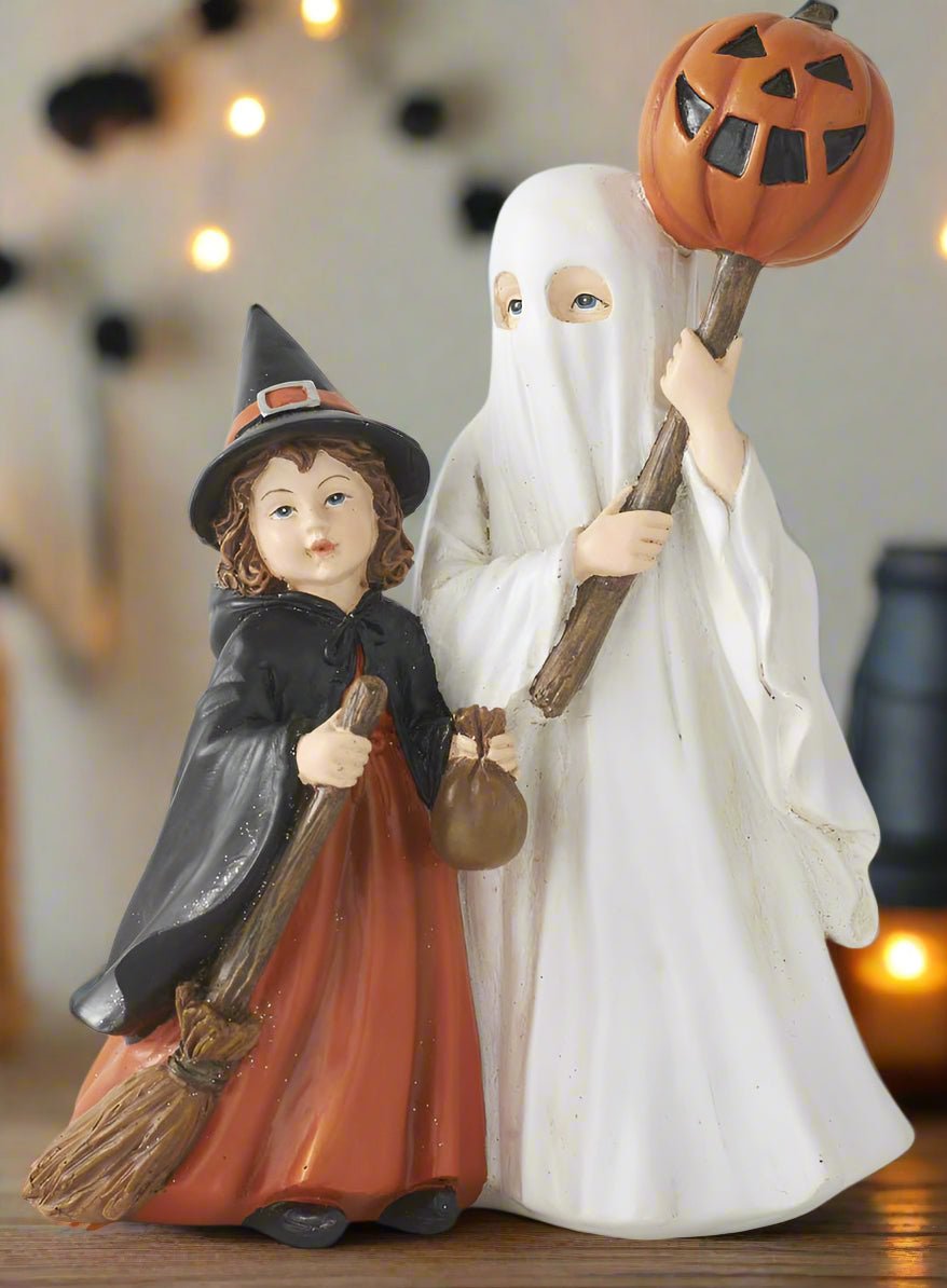 Folk Art Halloween 9 Inch Halloween Vintage Trick or Treat Children Figurine - The Primitive Pineapple Collection