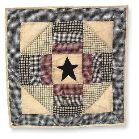 Primitive Farmhouse Star Patchwork Little Quilt 18" Table Topper/Wall Decor - The Primitive Pineapple Collection