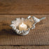 Farmhouse White Rustic Bird on a Leaf Dish Votive Holder/ Bird Feeder - The Primitive Pineapple Collection