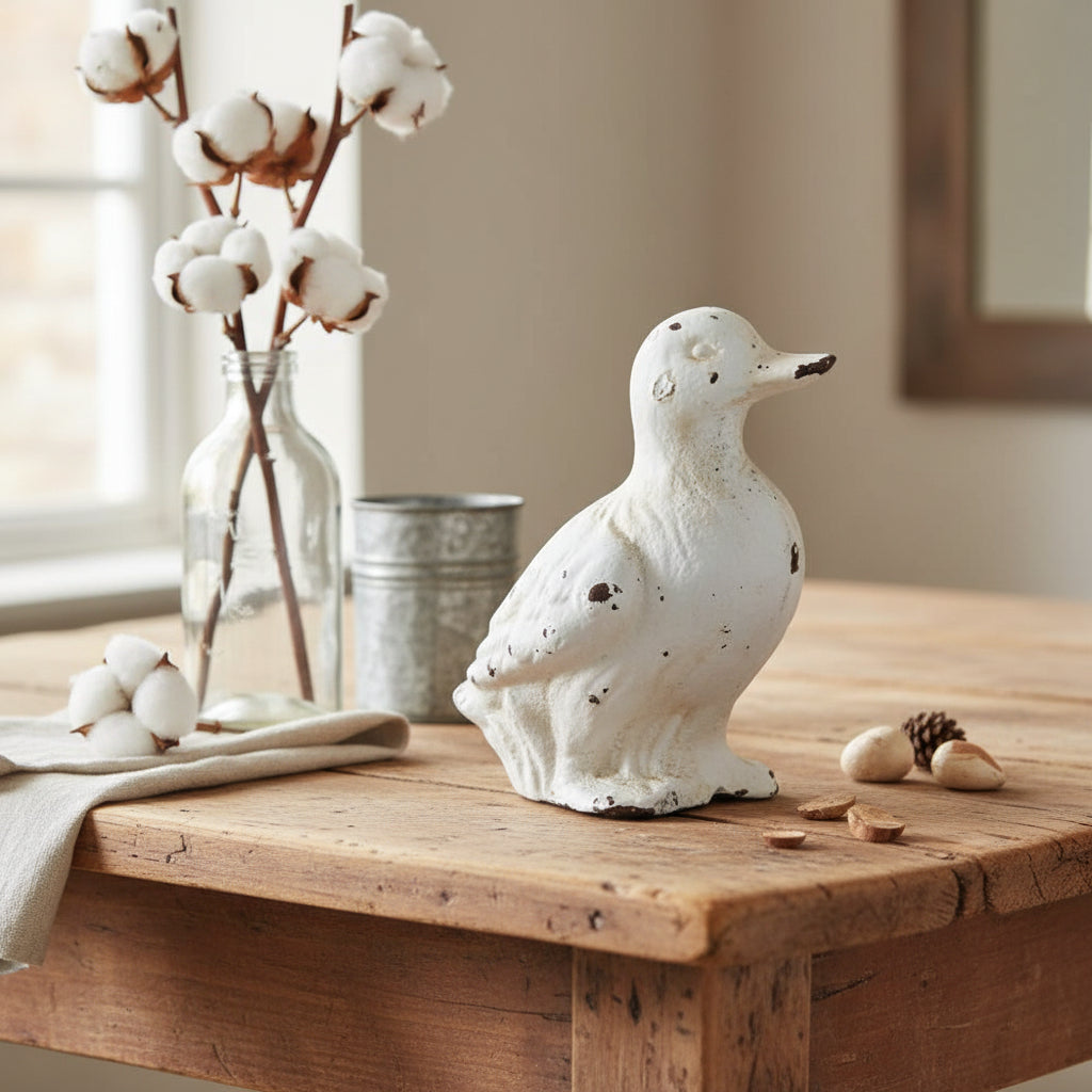 Primitive Farmhouse Cast Iron Duckling Figurine - The Primitive Pineapple Collection