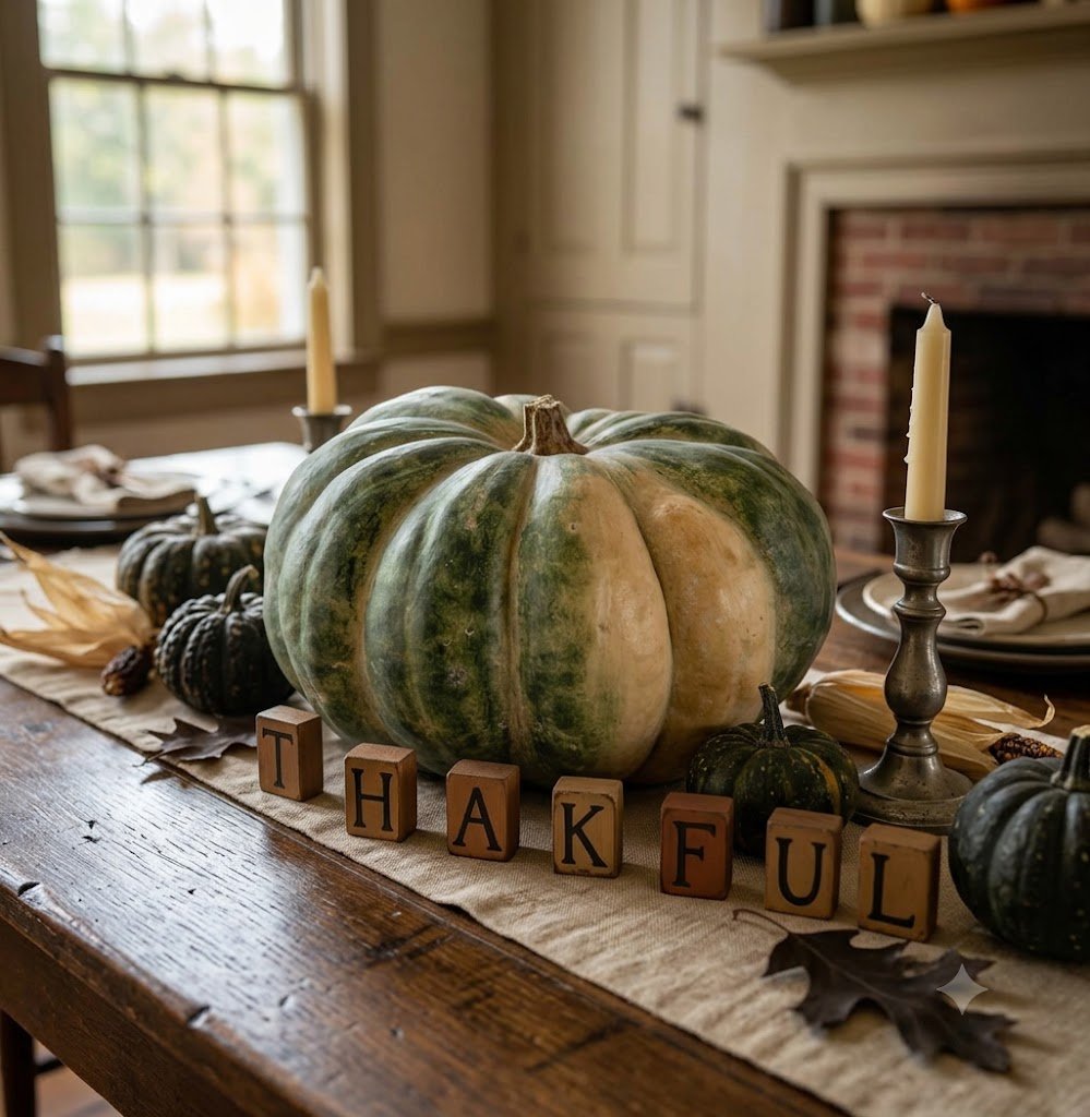 Farmhouse Fall 10 Inch Green & Cream Resin Lumpy Pumpkin 42072B - The Primitive Pineapple Collection