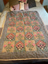 Primitive Farmhouse Flower Basket Large Quilt with Hanging Tabs 52" - The Primitive Pineapple Collection