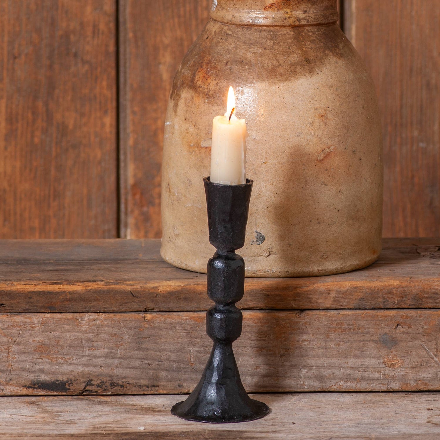 Primitive Colonial 6 - Inch Colonial Cast Iron Taper Candle Holder - The Primitive Pineapple Collection
