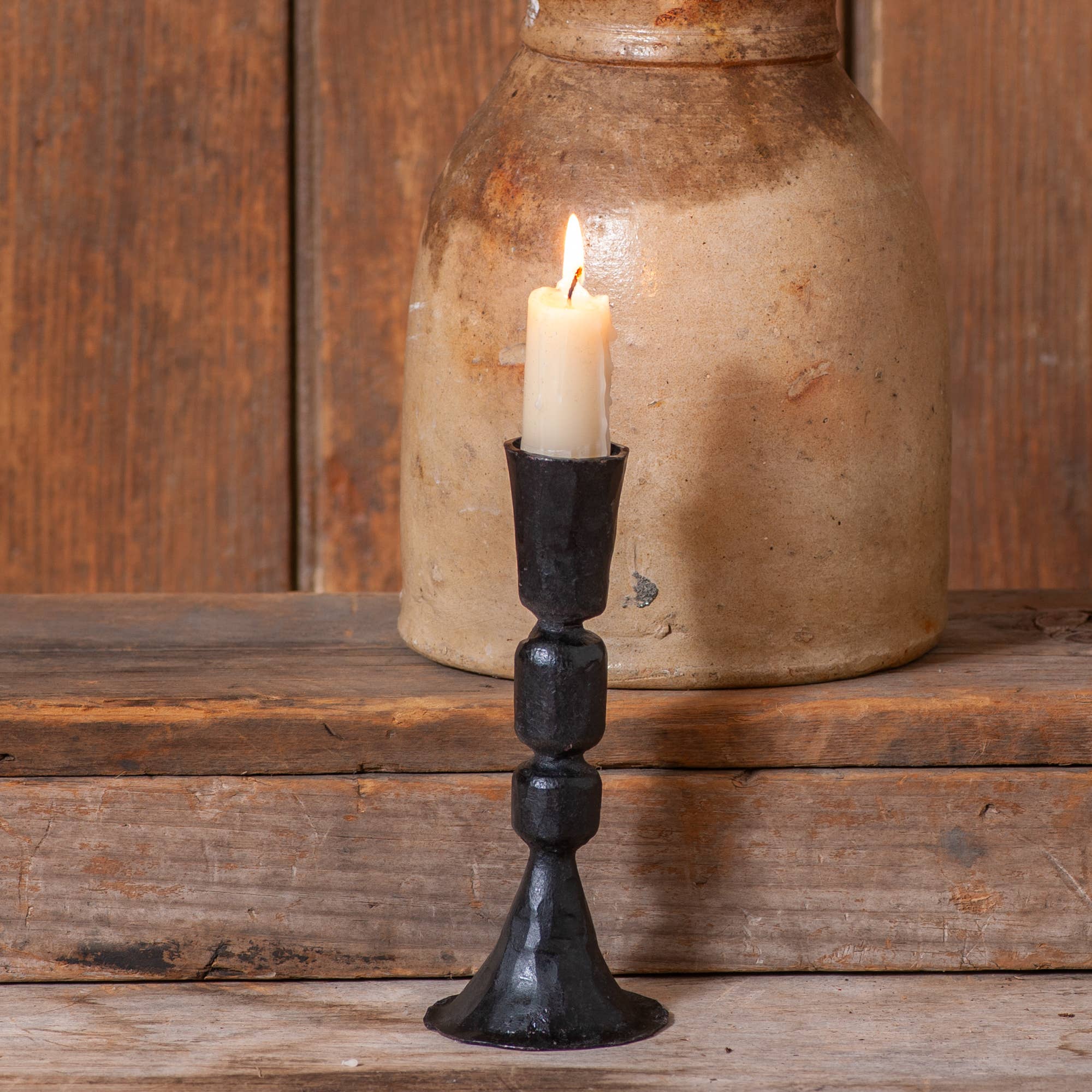 Primitive Colonial 6 - Inch Colonial Cast Iron Taper Candle Holder - The Primitive Pineapple Collection