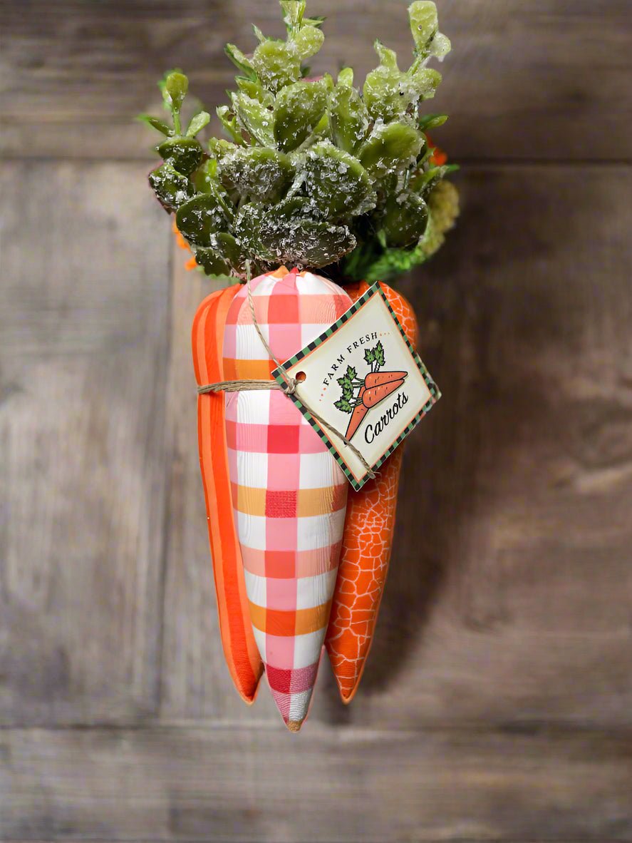 Primitives Handcrafted 3 pc Fabric Rustic Carrots 8" Easter/Spring - The Primitive Pineapple Collection
