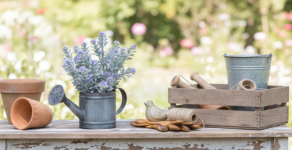 Primitive Farmhouse Mini Watering Can Metal Planter - The Primitive Pineapple Collection