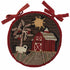 Primitive Farmhouse Theme Barn Sheep Hooked Chair Pad 14.5" - The Primitive Pineapple Collection