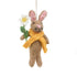Primitive Folk Art Handmade Felted Wool Daisy Scarf Mouse Easter Ornament 4" - The Primitive Pineapple Collection