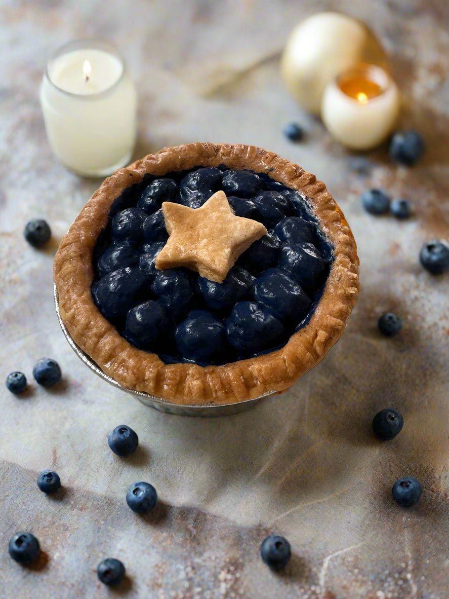 Primitive Colonial Americana 4” Blueberry Pie with Star Crust Choice of Scent - The Primitive Pineapple Collection