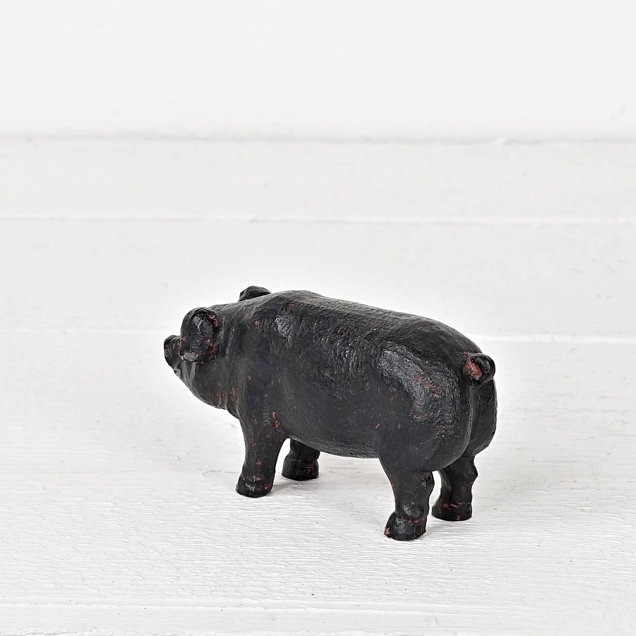 Primitive Farmhouse Folk Art Black Pig Figurine 4.75" - The Primitive Pineapple Collection