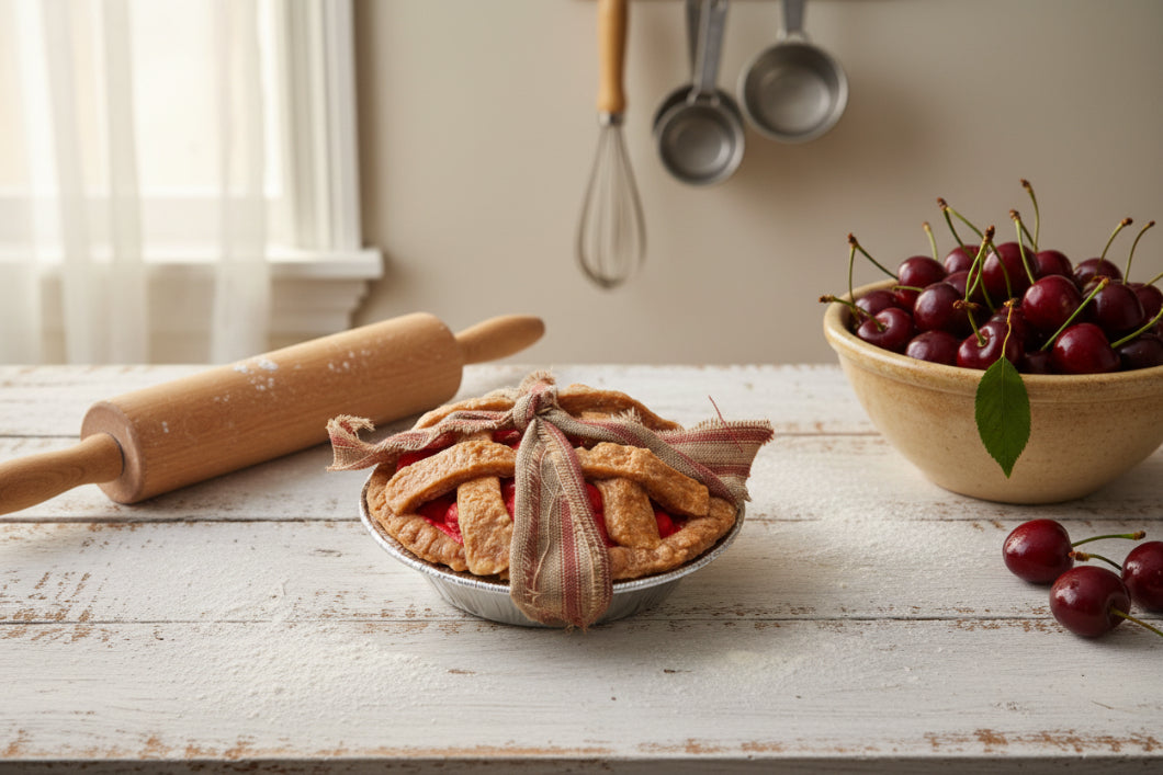 Primitive Colonial 4” Lattice Cherry Pie Choice of Scent - The Primitive Pineapple Collection