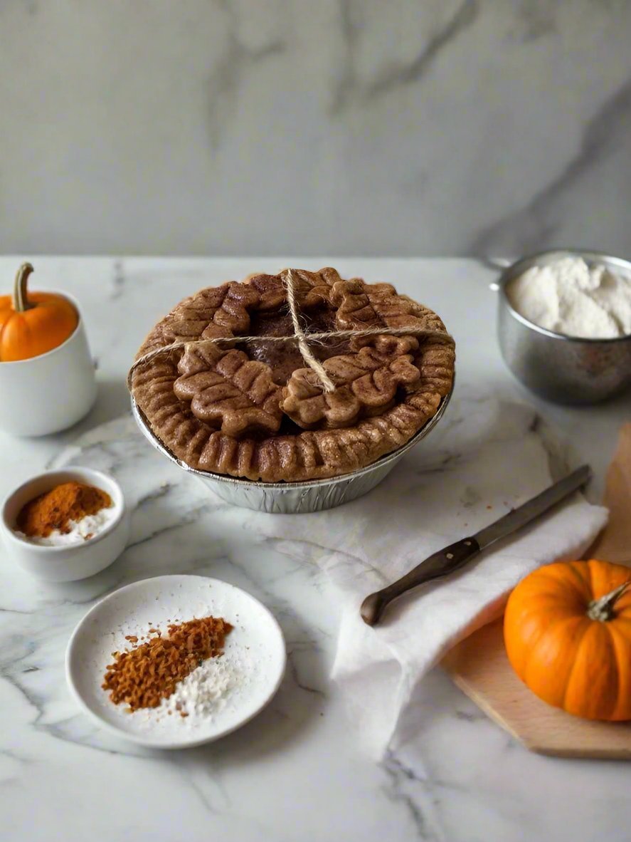 Primitive Colonial Christmas 4” Pumpkin Leaf Tart Pie Choice of Scent - The Primitive Pineapple Collection