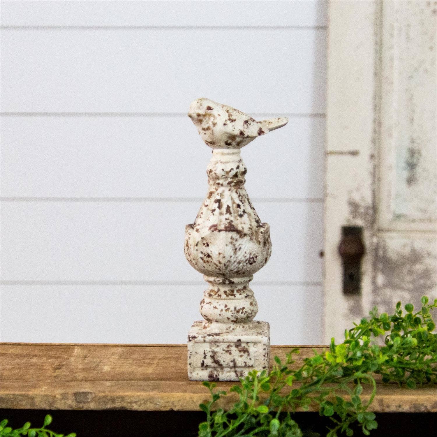 Primitive Farmhouse Chippy Bird On Pedestal - The Primitive Pineapple Collection