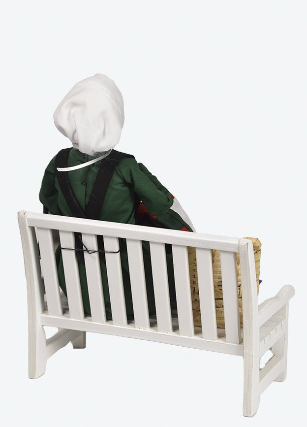 Primitive Colonial Byers Choice Amish Grandmother on Bench 5255 - The Primitive Pineapple Collection