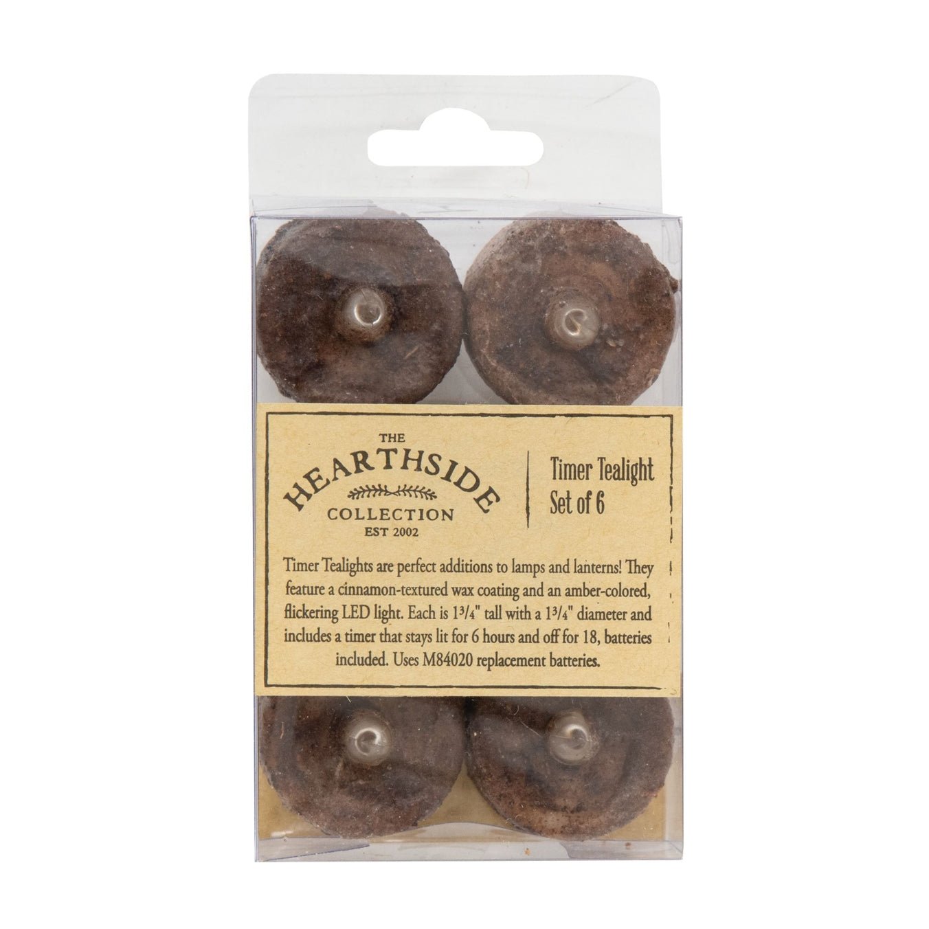 Primitive Farmhouse Burnt Mustard Timer LED Tealights Pack of 6 - The Primitive Pineapple Collection